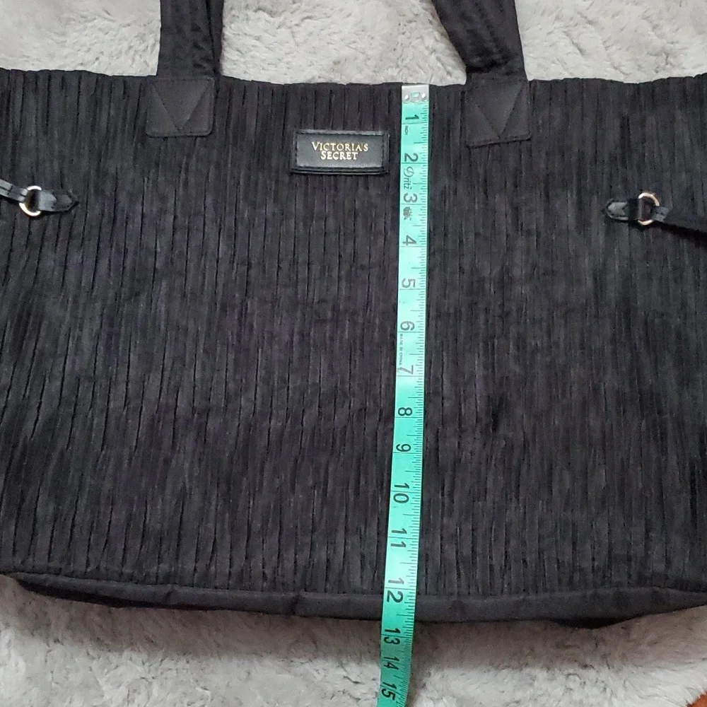 Victoria Secret black ruffles large tote bag
